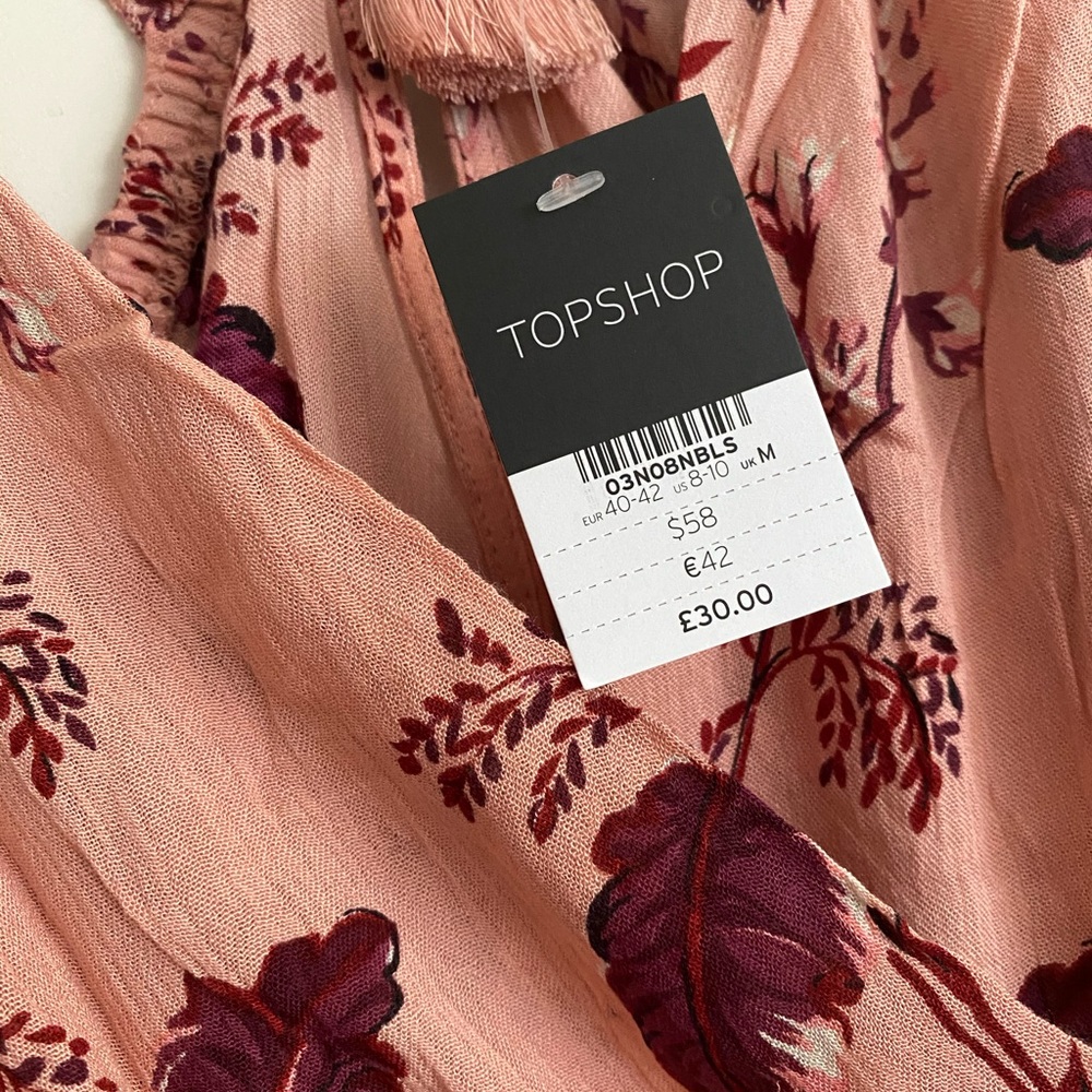 Topshop Floral Cold Shoulder Playsuit - Picture 5 of 6